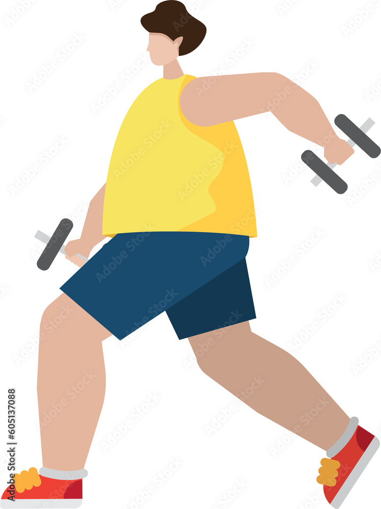 Men workout and Fitness exercises in gym body weight and cardio Cartoon Men workout and Fitness exercises in gym body weight and cardio Cartoon
