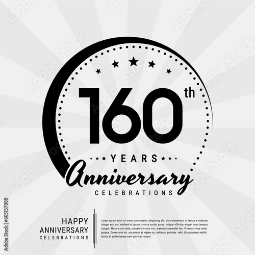 160th year anniversary design template. vector template illustration
