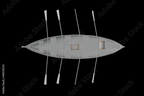 3d illustration. Ship boat jolly