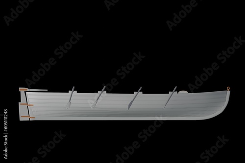 3d illustration. Ship boat jolly