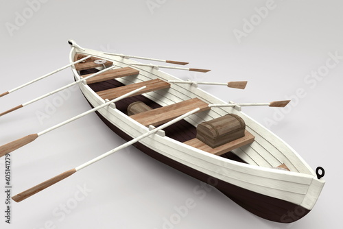 3d illustration. Ship boat jolly