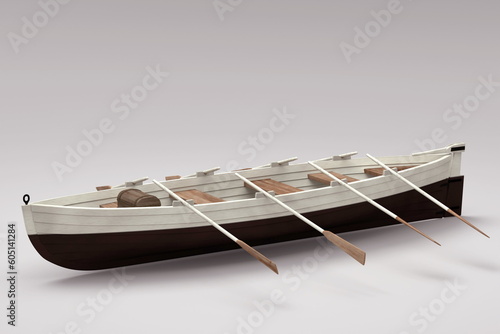 3d illustration. Ship boat jolly
