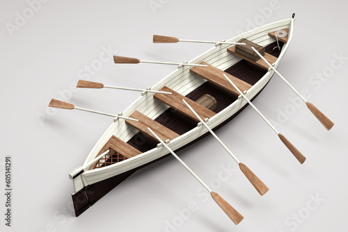 3d illustration. Ship boat jolly