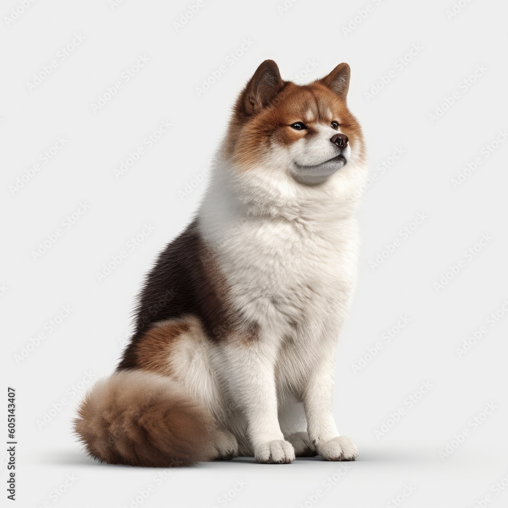 Obraz premium dog, husky, animal, pet, white, siberian, puppy, portrait, breed, isolated, canine, cute, malamute, purebred, wolf, siberian husky, alaskan, domestic, sitting, mammal, fur, animals, akita, studio, you