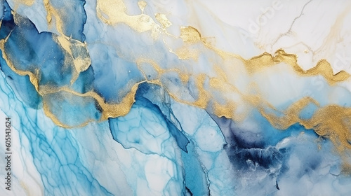 Abstract watercolor with gold glitter horizontal . 