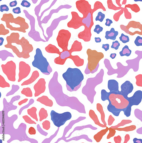 Floral seamless pattern in a minimalist style