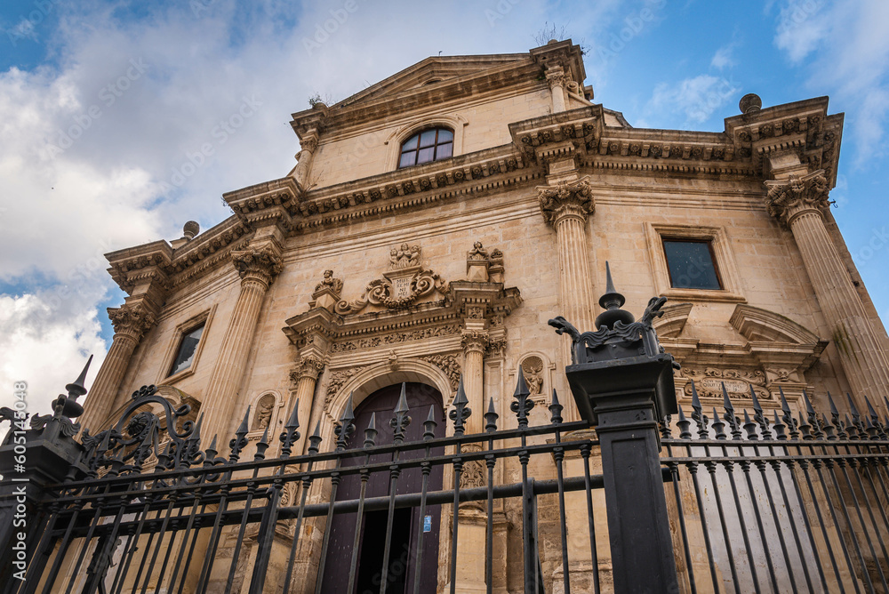 Facade of the Purgatorio Church in Ragusa Ibla, Sicily, Italy, Europe, World Heritage Site