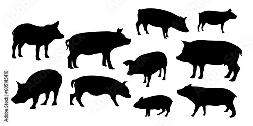 pig silhouettes