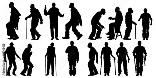 old man silhouettes