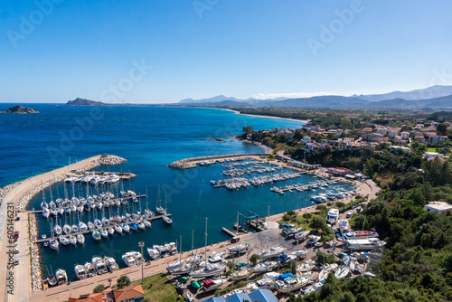 Santa Maria Navarrese, Italy - 29/03/2022: The port of the little town