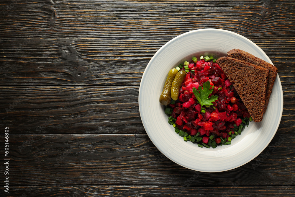 Concept of tasty food, cold dish - Vinaigrette salad Concept of tasty food, cold dish - Vinaigrette salad