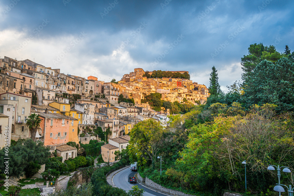 Panorama of Ragusa Ibla, Sicily, Italy, Europe, World Heritage Site