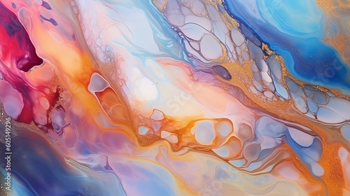 Alcohol ink colors translucent abstract multicolor . 