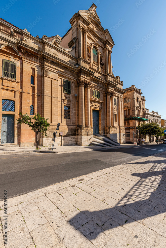 View of San Giovanni Cathedral in Ragusa, Sicily, Italy, Europe, World Heritage Site