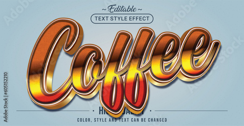 Editable text style effect - Coffee text style theme.