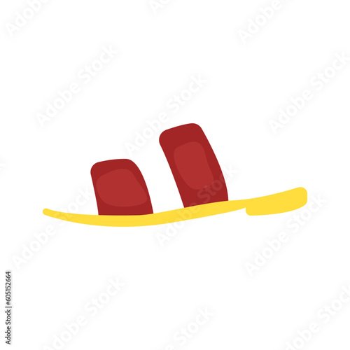 Slippers illustration in color cartoon style. Editable vector graphic design.