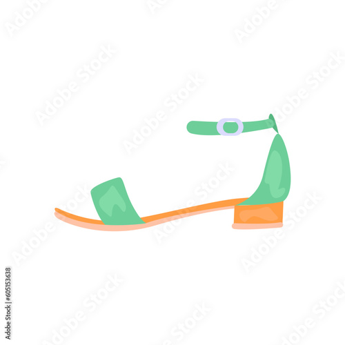 Classic sandals illustration in color cartoon style. Editable vector graphic design.