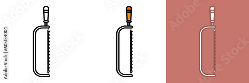 Hacksaw icon, the hacksaw icon represents a versatile and efficient cutting tool used for sawing through various materials, such as metal, plastic, and wood. 