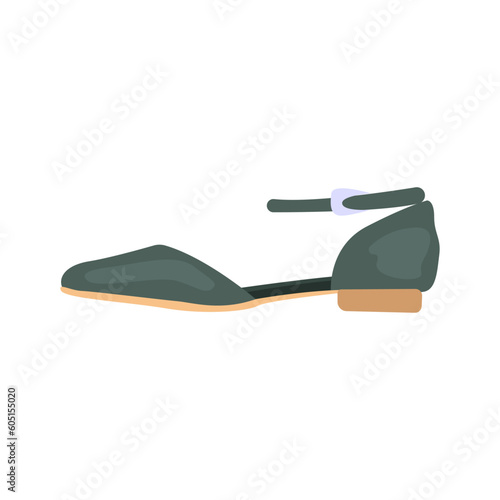 Closed-toe sandals illustration in color cartoon style. Editable vector graphic design.