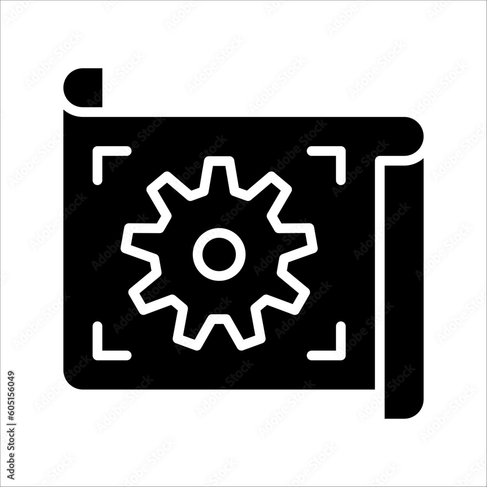 Solid vector icon for blueprint mechanics which can be used various design projects. Solid vector icon for blueprint mechanics which can be used various design projects.