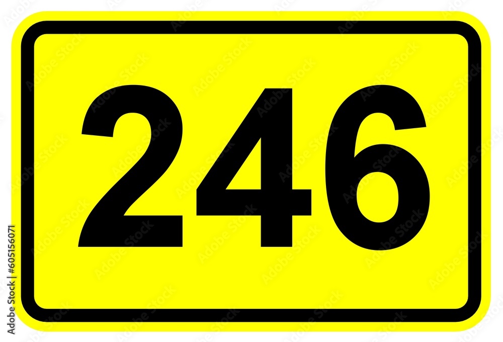 Illustration eines Bundesstraßenschildes der B 246 in Deutschland Illustration eines Bundesstraßenschildes der B 246 in Deutschland