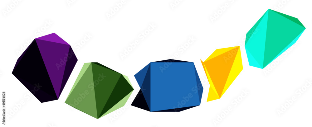 Abstract low poly stone design. Geometric 3d vector design element Abstract low poly stone design. Geometric 3d vector design element