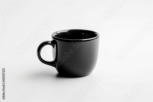 black cup on white background created with Generative Ai technology