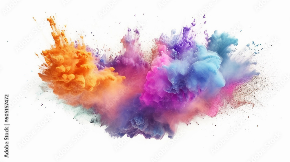 Fototapeta premium colored powder explosion on a white background. 
