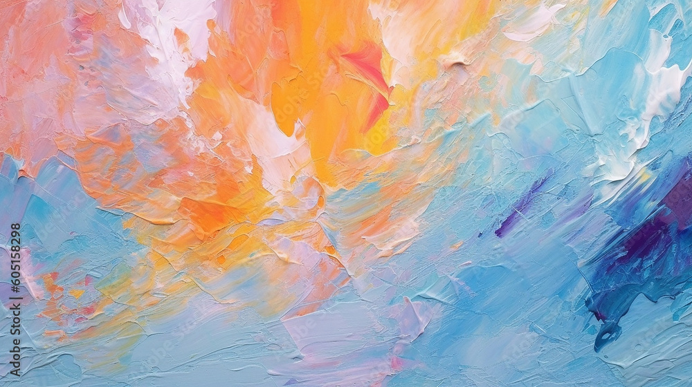 colorful modern artwork abstract paint strokes oil . Generative AI