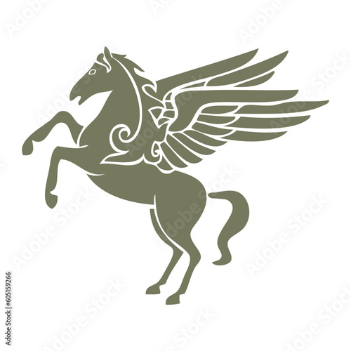 Pegasus simple vector with grey color