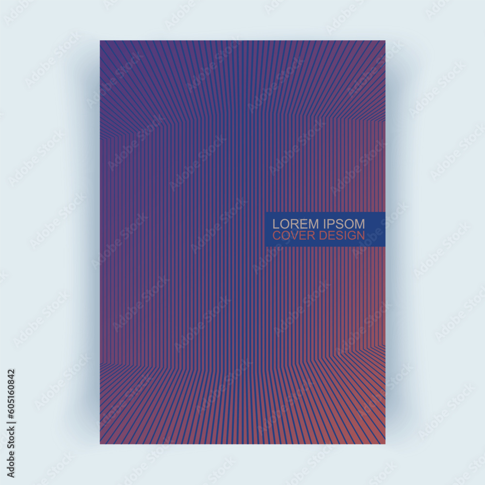 Cover with abstract lines. Cover layouts A4 format, vertical orientation. Vector Eps10