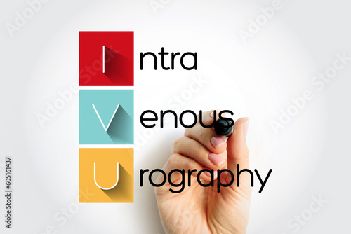 IVU intravenous urography - X-ray exam of your urinary tract, acronym text concept background photo