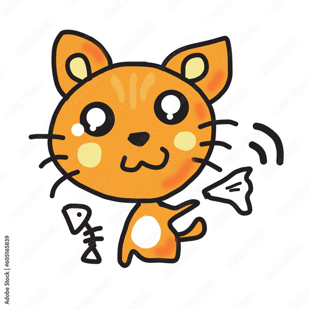 Cutycat25 cartoon kitten orange cat very naughty and mackerel fishbone lovely friend Cutycat25 cartoon kitten orange cat very naughty and mackerel fishbone lovely friend