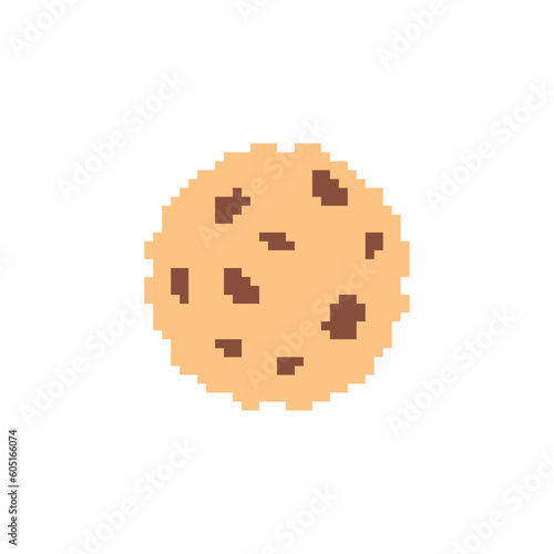 Cookies pixel art. 8 bit food. pixelated Vector illustration