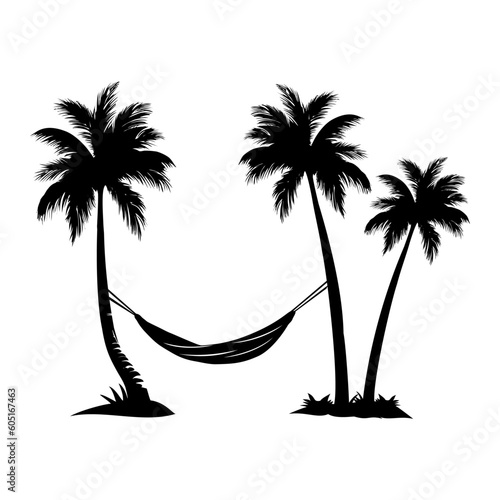 palm trees and hammock silhouette