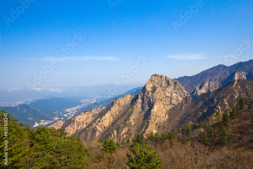 Landscape of Seoraksan mountain range in South Korea.