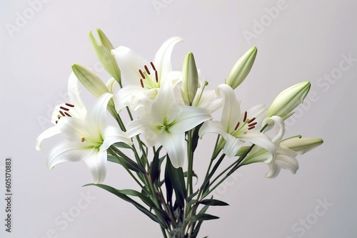 Spring s Serenity  Easter Lilies in Full Bloom - AI Generative