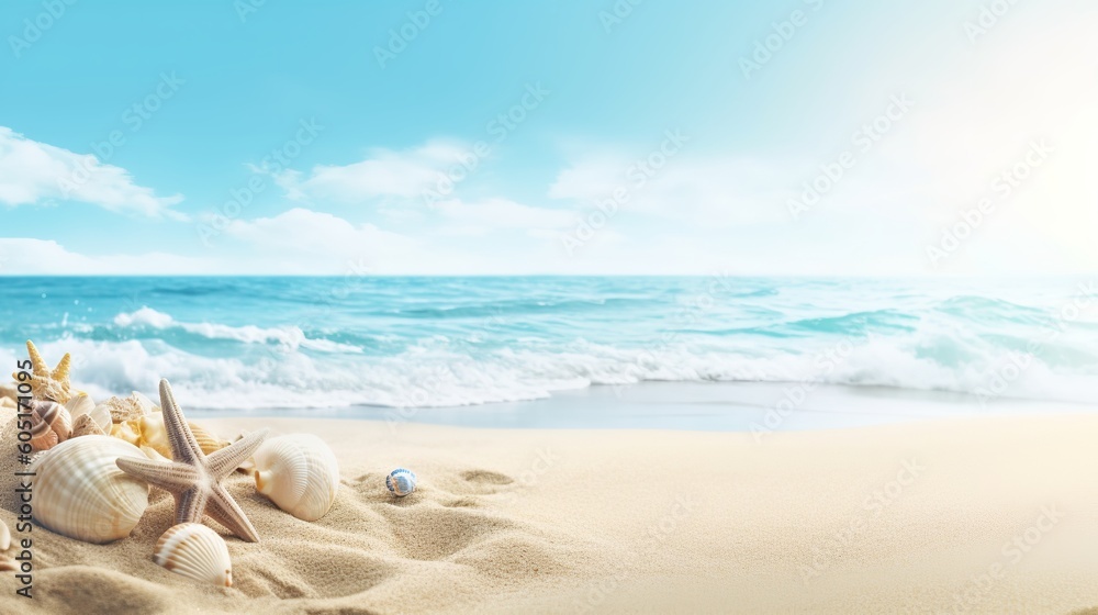 Beach Themed Background with Empty Copy Space for Your Message Beach Themed Background with Empty Copy Space for Your Message