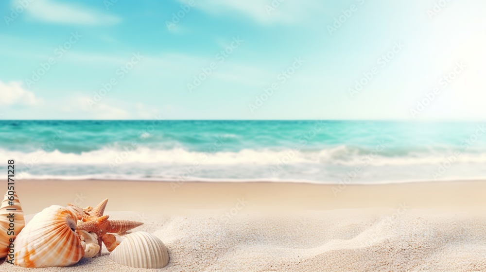 Beach Themed Background with Empty Copy Space for Your Message Beach Themed Background with Empty Copy Space for Your Message
