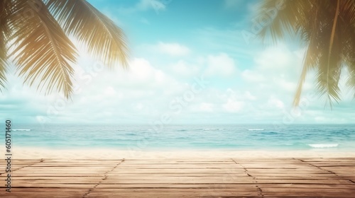 Beach Themed Background with Empty Copy Space for Your Message