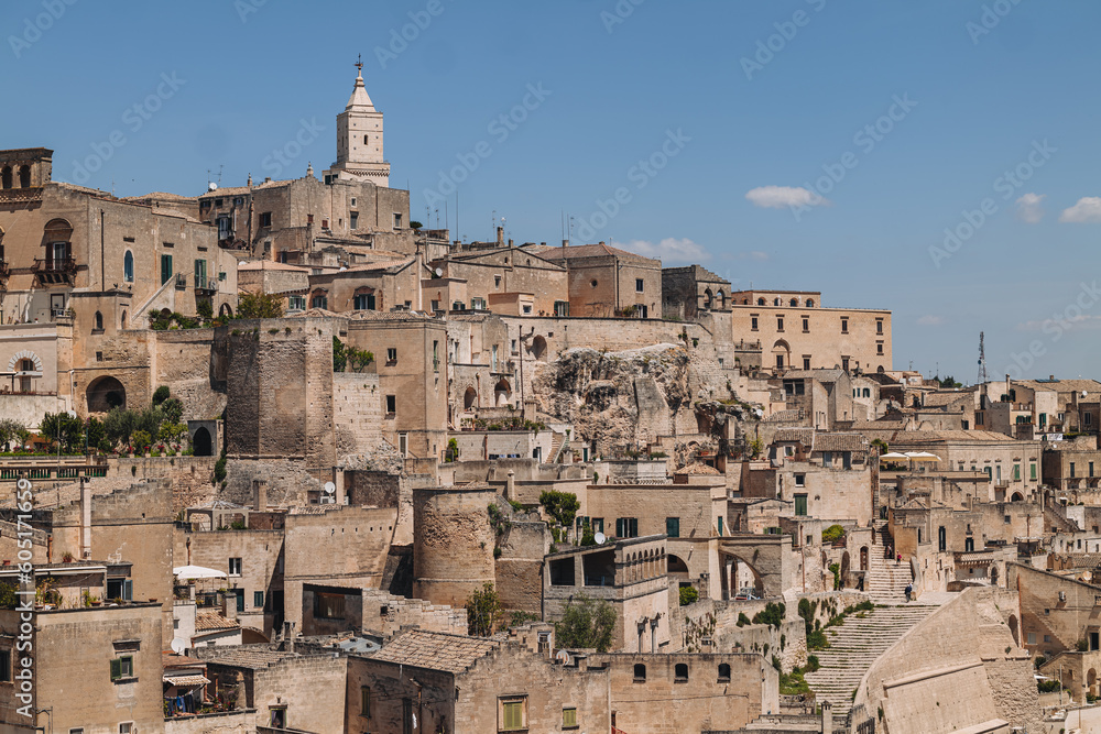 MATERA / ITALY - MAY 2023: wonderful view over the ancient town.