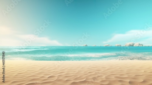 Beach Themed Background with Empty Copy Space for Your Message