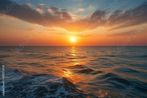 Piękny wschód słońca nad morzem