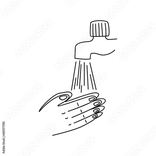 wash hand design illustration. hygiene system icon, sign and symbol.