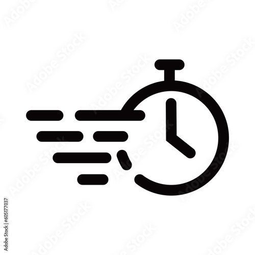 fast time icon design. quick delivery sign and symbol. clock vector illustration.