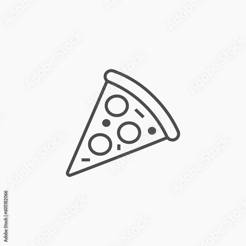 Pizza slice icon vector. food, menu symbol sign