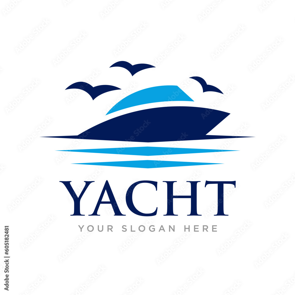 Yacht and Sailing Logo Design Illustration Yacht and Sailing Logo Design Illustration