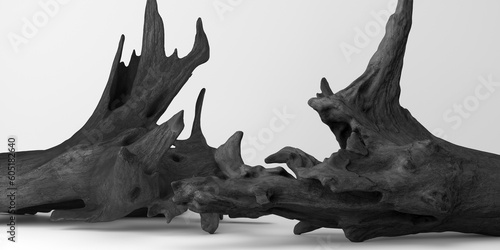 Fototapeta Naklejka Na Ścianę i Meble -  3d product background. 3d display rustic black wood for cosmetic, perfume, jewelry and products presentation.3d rendering illustration