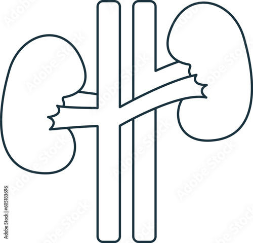 Kidneys icon. Monochrome simple sign from anatomy collection. Kidneys icon for logo, templates, web design and infographics.