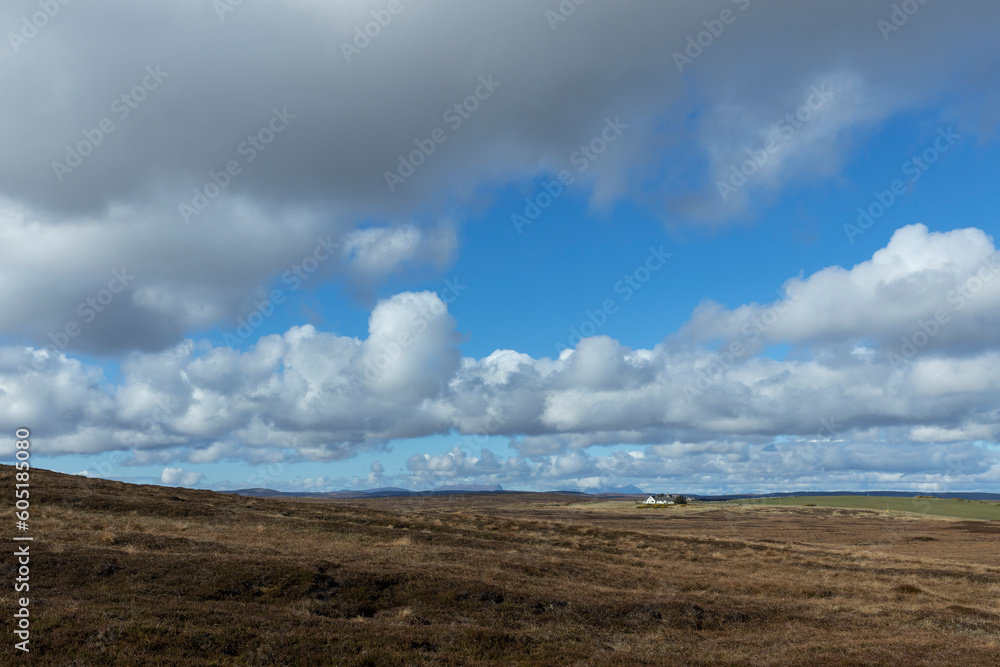 Bettyhill, Scotland, hills,  Scottish highlands, heather and peat fields,